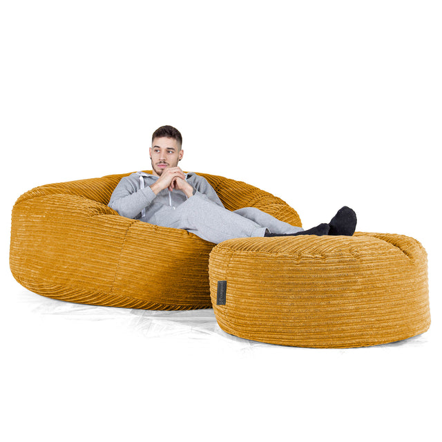 Mega Mammoth Bean Bag Sofa - Cord Golden Honey 02