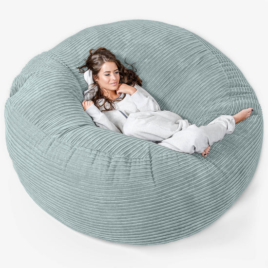 Mega Mammoth Bean Bag Sofa - Cord Mint Green 01