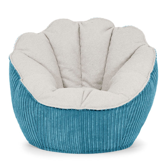 Natalia Sacco Bean Bag Chair - Boucle & Cord Aegean Blue 01