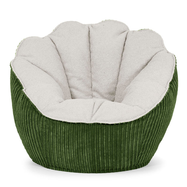 Natalia Sacco Bean Bag Chair - Boucle & Cord Forest Green 01