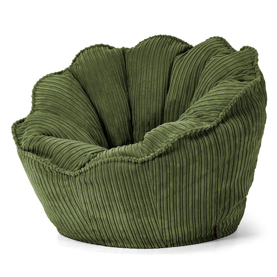 Natalia Sacco Bean Bag Chair - Cord Forest Green 02