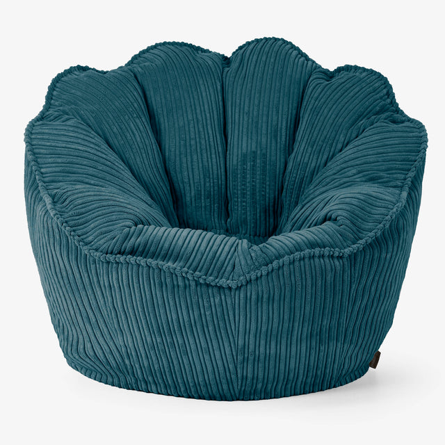Natalia Sacco Bean Bag Chair - Cord Teal Blue 01
