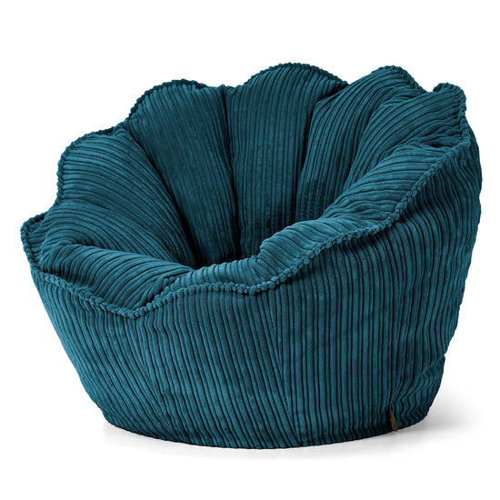 Natalia Sacco Bean Bag Chair - Cord Teal Blue 02