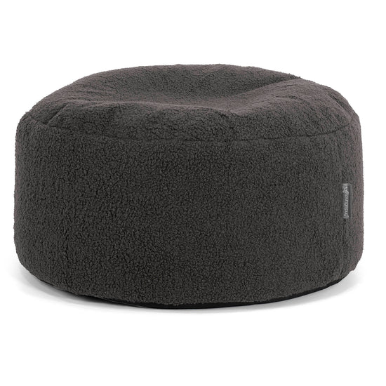 Ottoman Pouf with a Serving Tray - Boucle Graphite Grey 02