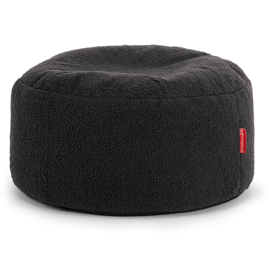Ottoman Pouf with a Serving Tray - Boucle Graphite Grey 02