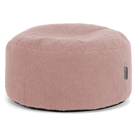 Ottoman Pouf with a Serving Tray - Boucle Pink 02