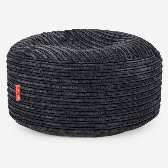 Ottoman Pouf with a Serving Tray - Cord Black 02