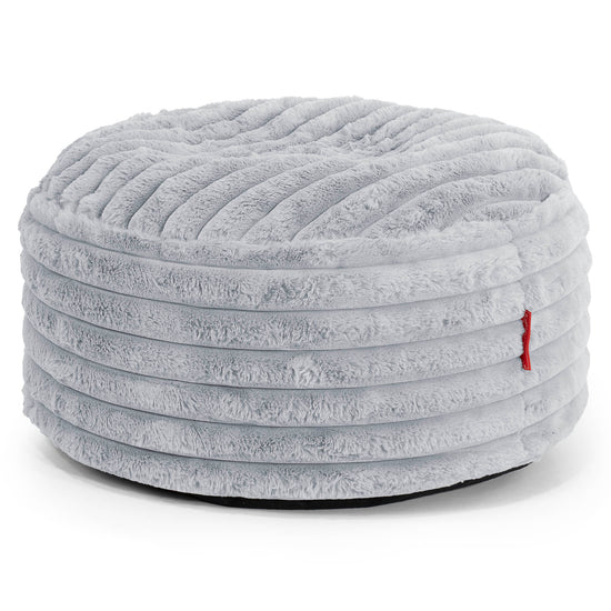 Ottoman Pouf with a Serving Tray - Ultra Plush Cord Duck Egg Blue 02