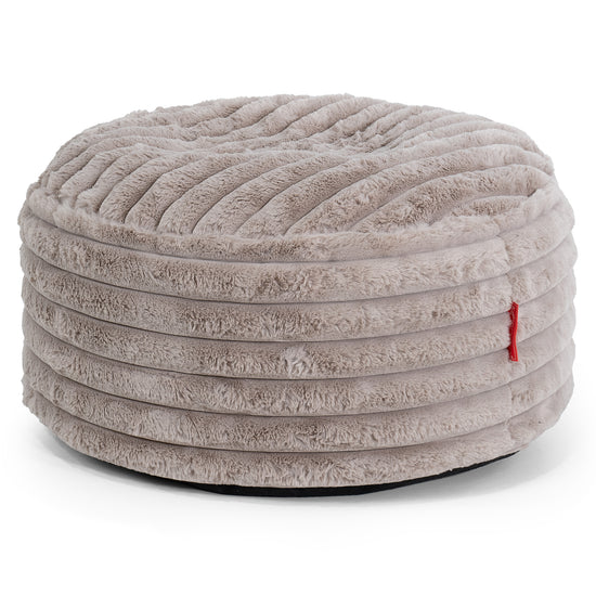 Ottoman Pouf with a Serving Tray - Ultra Plush Cord Minky 02