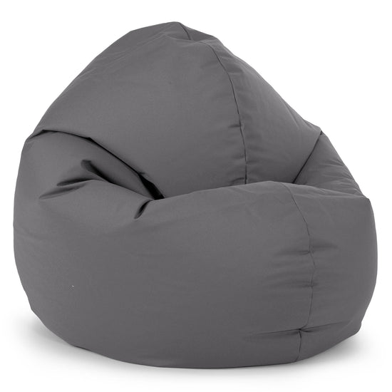 Flexforma Adult Round Floor Cushion Bean Bag - Easy Clean Dark Grey 02