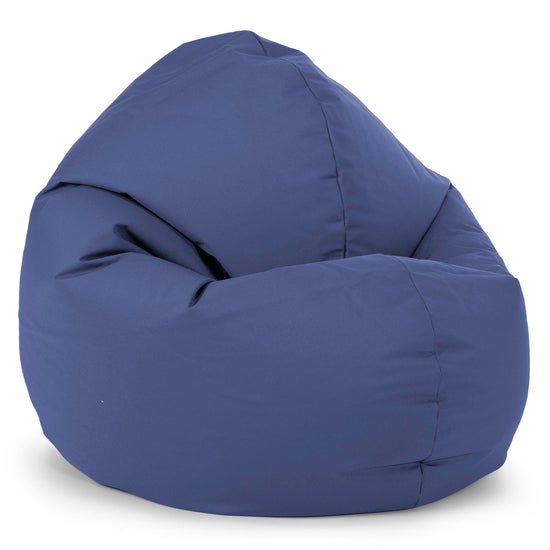 Flexforma Adult Round Floor Cushion Bean Bag - Easy Clean Navy Blue 02
