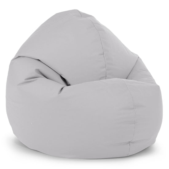 Flexforma Adult Round Floor Cushion Bean Bag - Easy Clean Silver Grey 02