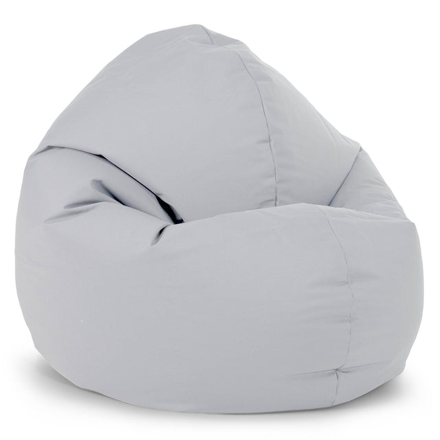 Flexforma Adult Bean Bag Chair - Outdoor Easy Care Silver Grey 01