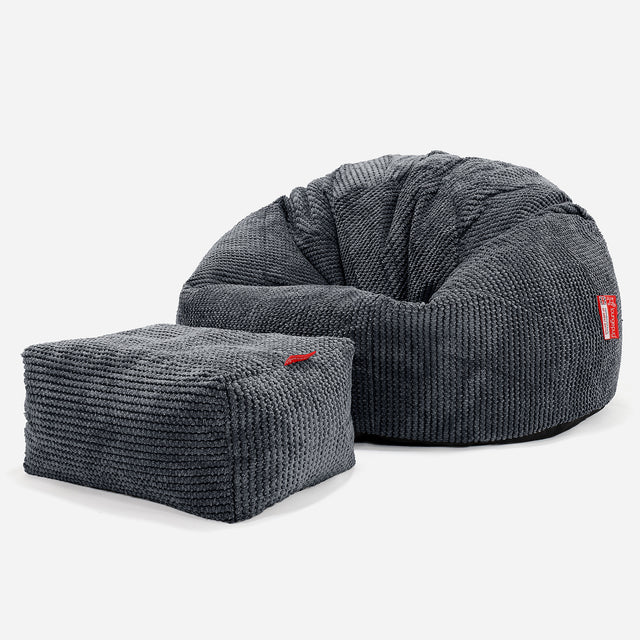 Classic Bean Bag Chair - Pom Pom Black 02