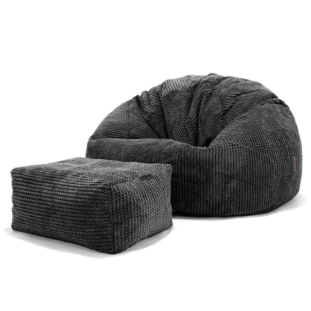 Classic Bean Bag Chair - Pom Pom Black 02
