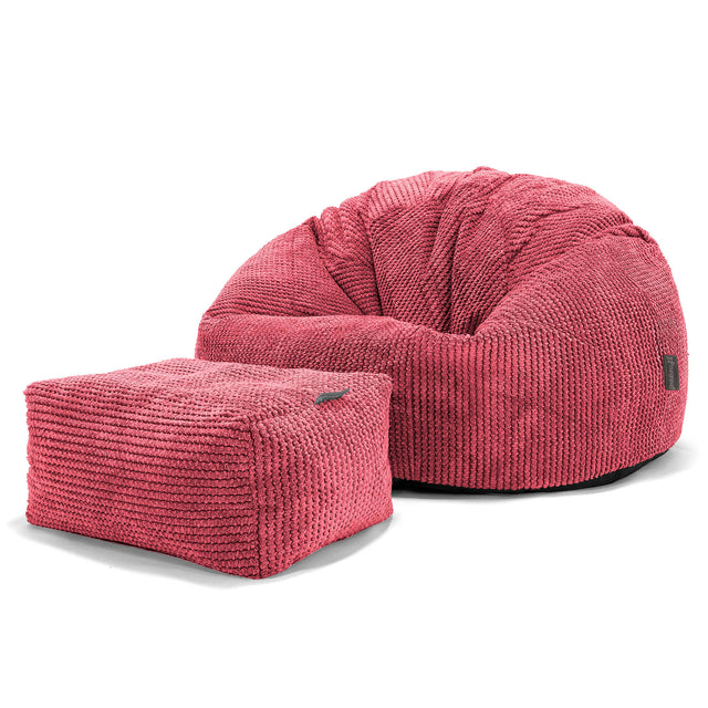 Classic Bean Bag Chair - Pom Pom Pumpkin Orange 02