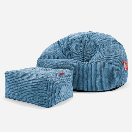Classic Bean Bag Chair - Pom Pom Sky Blue 02