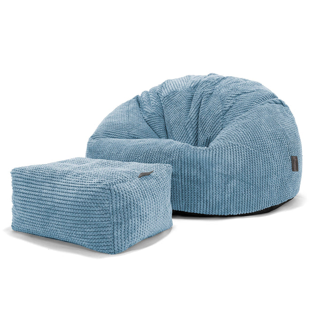 Classic Bean Bag Chair - Pom Pom Sky Blue 02
