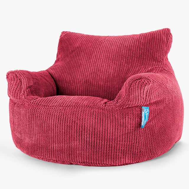 Children's Armchair Bean Bag 3-8 yr - Pom Pom Pastel Red 01