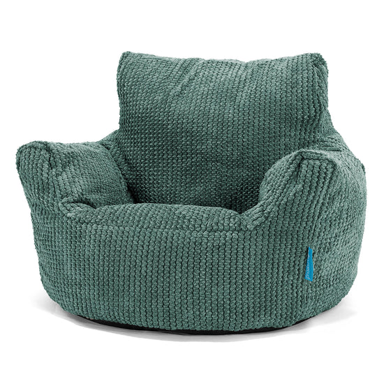 Kids Armchair Bean Bag for Toddlers 1-3 yr - Pom Pom Emerald Green 01