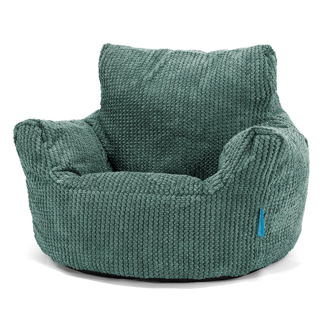 Kids Armchair Bean Bag for Toddlers 1-3 yr - Pom Pom Emerald Green 01