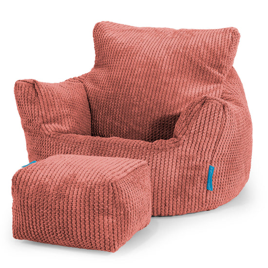 Kids Armchair Bean Bag for Toddlers 1-3 yr - Pom Pom Pumpkin Orange 02
