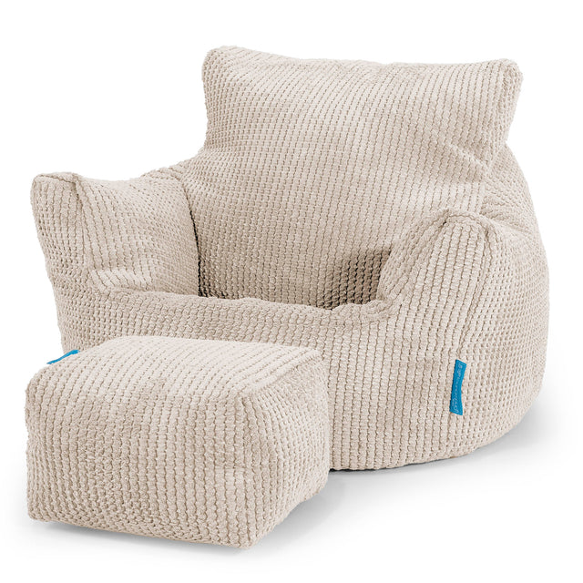 Kids Armchair Bean Bag for Toddlers 1-3 yr - Pom Pom Ivory 02