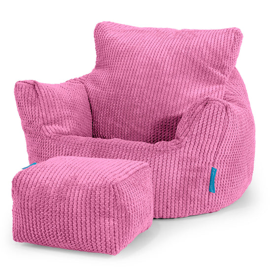 Kids Armchair Bean Bag for Toddlers 1-3 yr - Pom Pom Pink 02