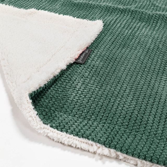 Sherpa Throw / Blanket - Pom Pom Emerald Green 01