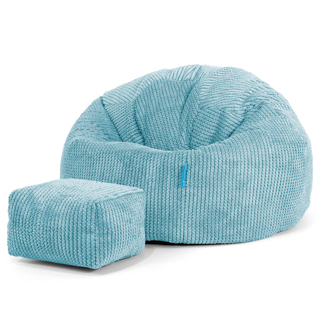 Classic Kids Bean Bag Chair 1-5 yr - Pom Pom Aegean Blue 02