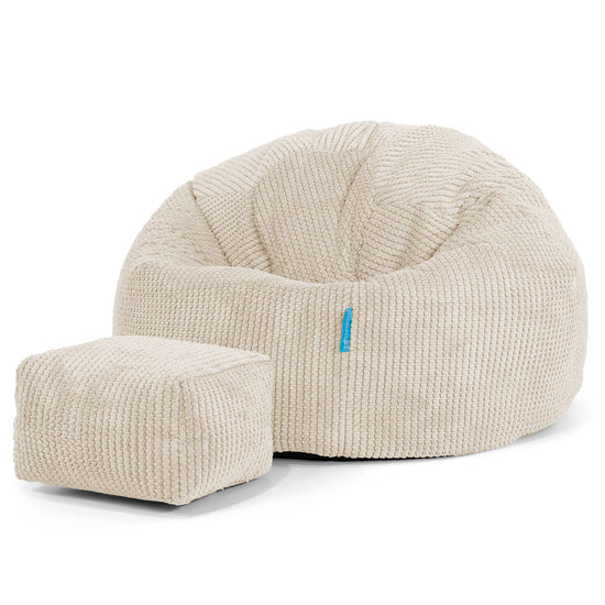 Classic Kids Bean Bag Chair 1-5 yr - Pom Pom Ivory 02