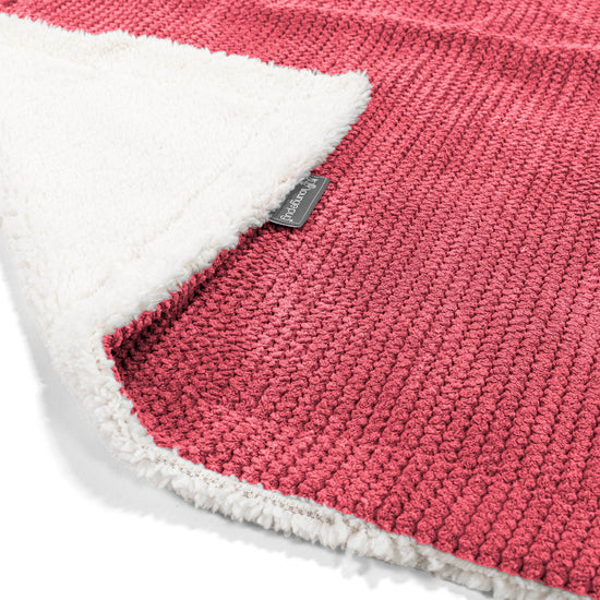 Sherpa Throw / Blanket - Pom Pom Pastel Red 01