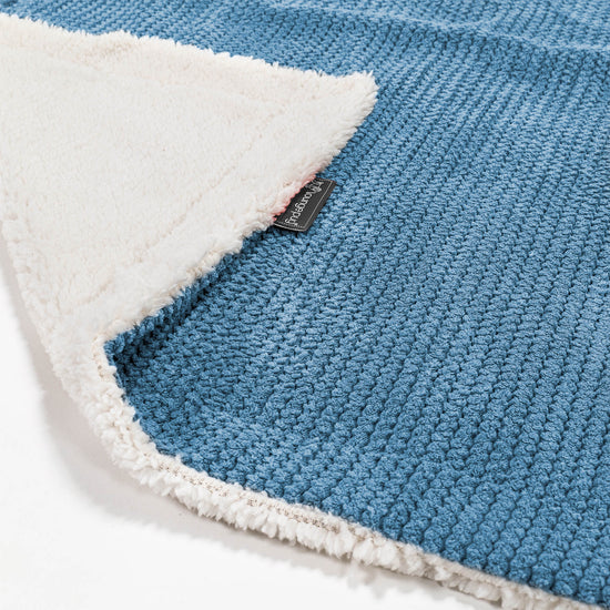 Sherpa Throw / Blanket - Pom Pom Sky Blue 01