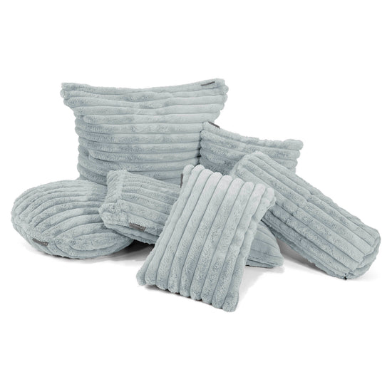 Rectangular Scatter Cushion Cover 35 x 50cm - Ultra Plush Cord Duck Egg Blue 02