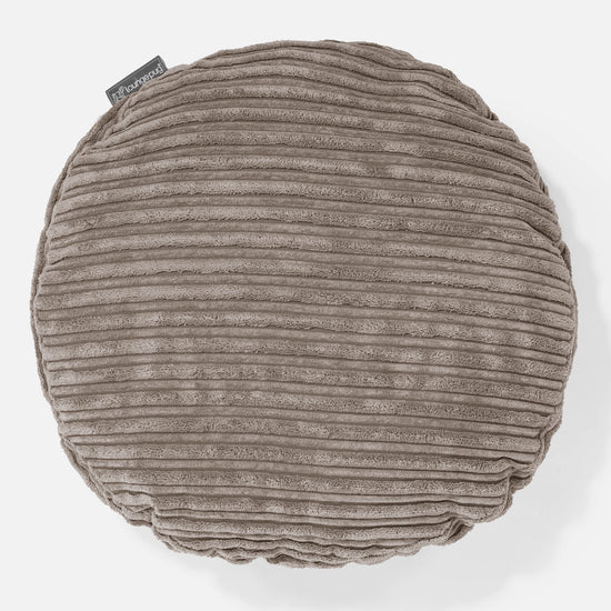 Round Scatter Cushion Cover 50cm - Cord Dovetail Grey 01