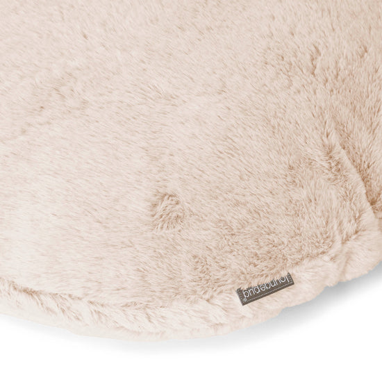 Round Scatter Cushion Cover 50cm - Fluffy Faux Fur Rabbit White 02