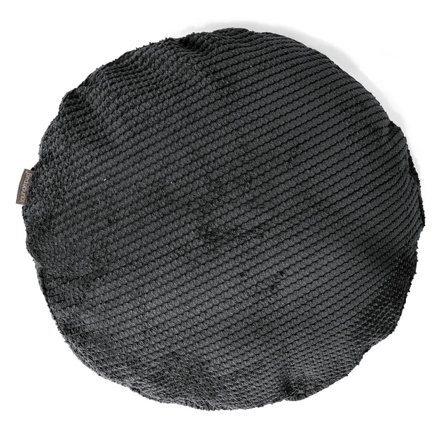 Round Scatter Cushion Cover 50cm - Pom Pom Black 01