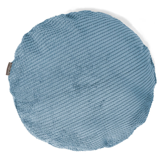 Round Scatter Cushion Cover 50cm - Pom Pom Sky Blue 01