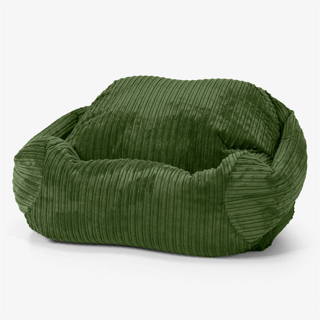 Sabine Bean Bag Armchair - Cord Forest Green 01