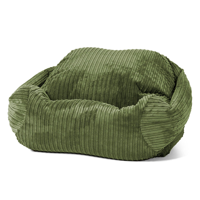 Sabine Bean Bag Armchair - Cord Forest Green 01