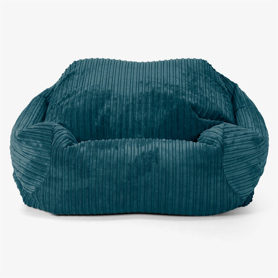 Sabine Bean Bag Armchair - Cord Teal Blue 02