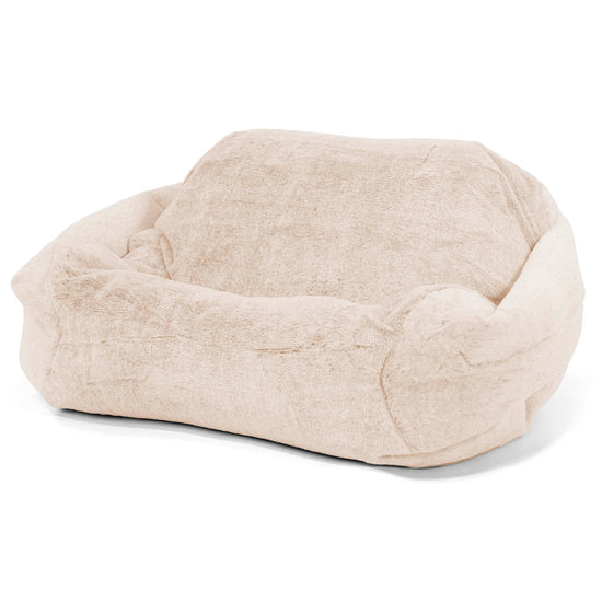 Sabine Bean Bag Armchair - Fluffy Faux Fur Rabbit White 01