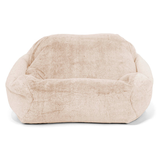 Sabine Bean Bag Armchair - Fluffy Faux Fur Rabbit White 02