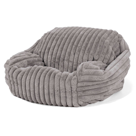 Sabine Bean Bag Armchair - Ultra Plush Cord Grey 01