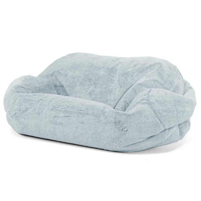Sabine Bean Bag Sofa - Fluffy Faux Fur Rabbit Dusty Blue 01