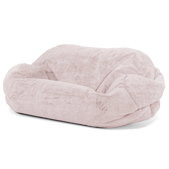 Sabine Bean Bag Sofa - Fluffy Faux Fur Rabbit Dusty Pink 01