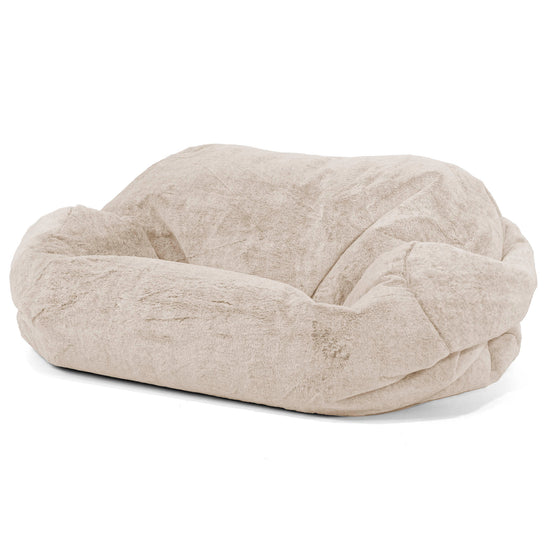 Sabine Bean Bag Sofa - Fluffy Faux Fur Rabbit Golden Brown 01