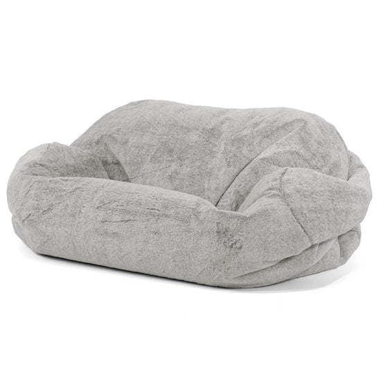 Sabine Bean Bag Sofa - Fluffy Faux Fur Rabbit Light Grey 01