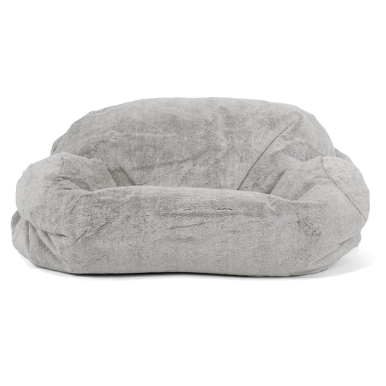 Sabine Bean Bag Sofa - Fluffy Faux Fur Rabbit Light Grey 02