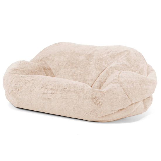 Sabine Bean Bag Sofa - Fluffy Faux Fur Rabbit White 01
